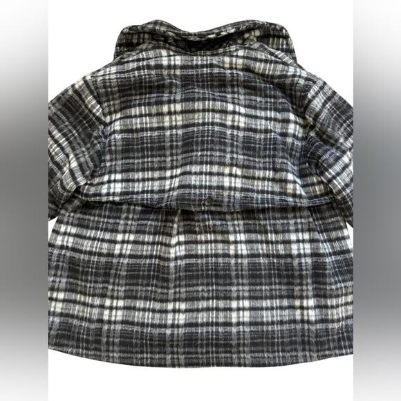 Free People Black and White Plaid Pea Coat NWT - Picture 7 of 10